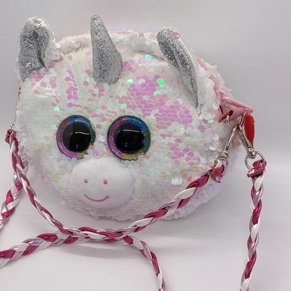 TY Beanie Babies Crossbody Reversible Sequin Unicorn Purse Hand Bag - Picture 5 of 8